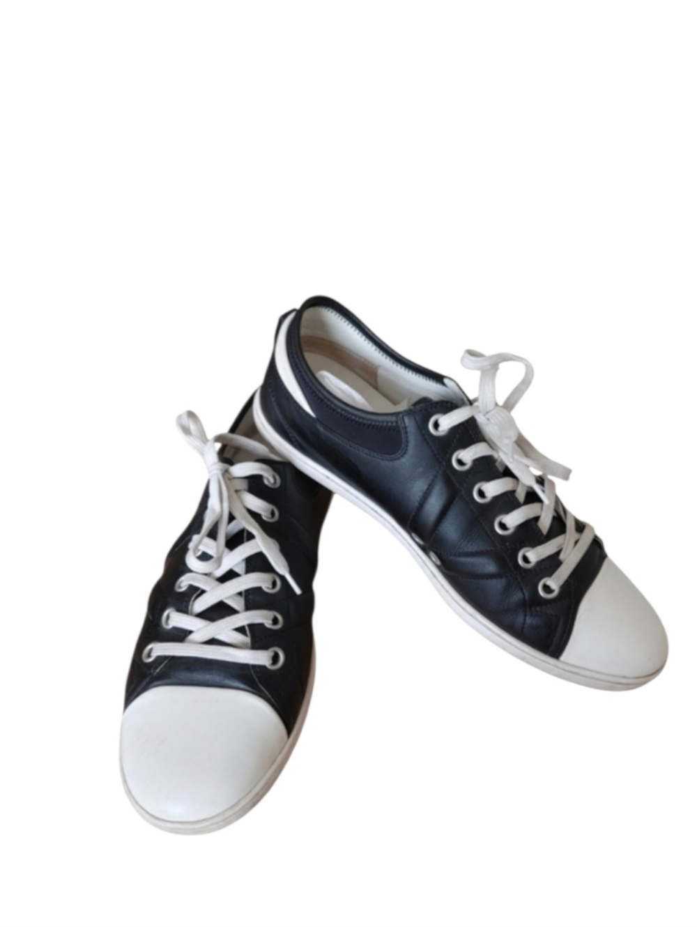Louis Vuitton Black White Leather Sneakers